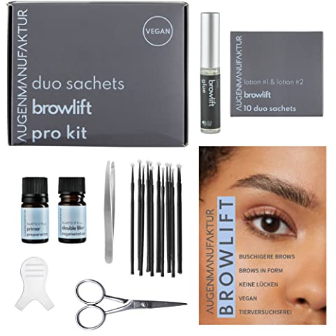 Augenmanufaktur Browlift Starterkit - 3D Augenbrauenlifting Set 7-teilig Primer Lotion Doublefiller Kleber Schere Pinzette Brush - 10 Anwendungen