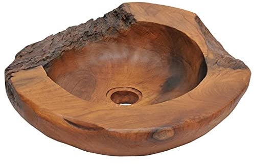 Lavabo Chusui Fregadero, Lavabo de cocina, Fregadero empotrado, Fregadero exterior, Teca maciza 45 cm