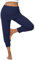 Terecey Pantaloni Yoga Donna Leggins Sportivi Alta Vita Harem Pantaloni con Gonna Eleganti per Pilates Fitness Danza Palestra e Tempo Libero Pantaloni Elasticizzati Jogging Comodi Blu Navy(3/4) XL