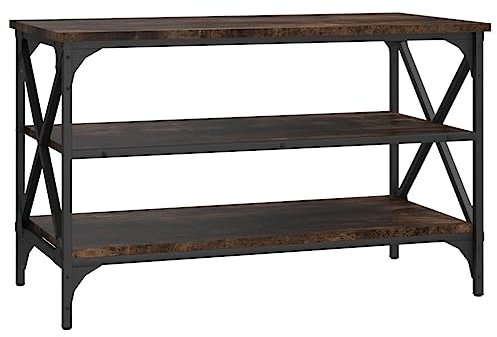 vidaXL Meuble TV, Table TV avec Pieds Réglables, Meuble Télé avec Rangement Salon Salle de Séjour, Industriel, Chêne Fumé Bois d'Ingénierie