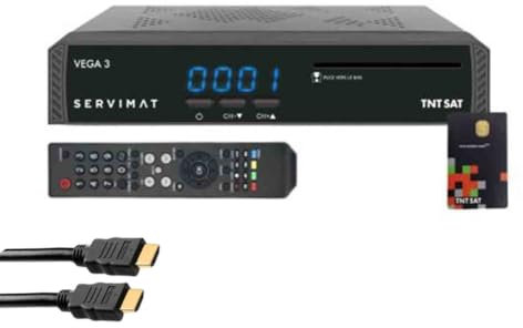 Servimat Pack III Récepteur TV Satellite Full HD + Carte d'accès TNTSAT V6 Astra 19.2E + Câble HDMI