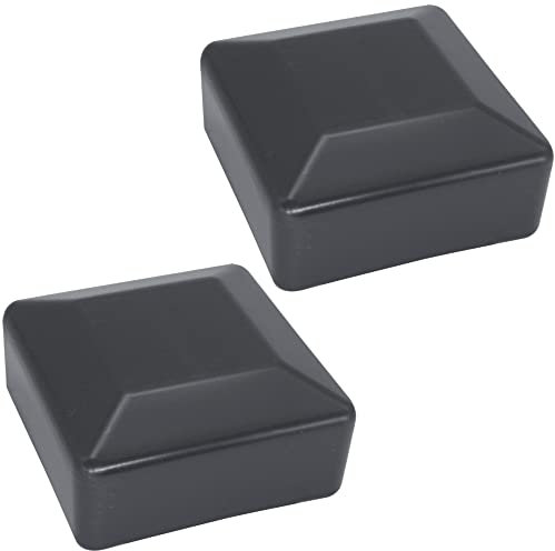 SKIR'CO (2 pièces) Capuchons de Poteau de Clôture, Carré 60 x 60 mm Capuchons en Plastique Gris pour Poteau de Clôture, Couleur Gris Anthracite RAL 7016