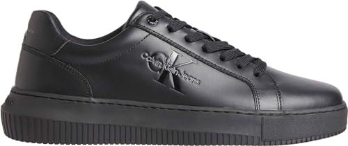 Calvin Klein Herren Cupsole Sneaker Chunky aus Leder, Schwarz (Triple Black), 42