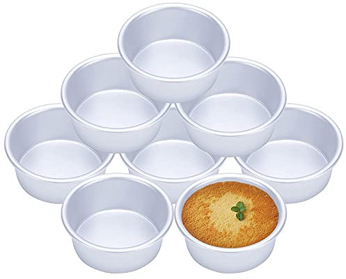 NALsa Stampo da Forno 8 Pezzi Di Teglie Rotonde In Alluminio Per Torte, Teglie Per Torte Al Formaggio, Pizza Antiaderenti