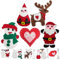Jtnohx Bastelset Kinder, Nähset Kinder, Bastelset Weihnachten, Weihnachtshirsch, Weihnachtsmann, Schneemann, Herz