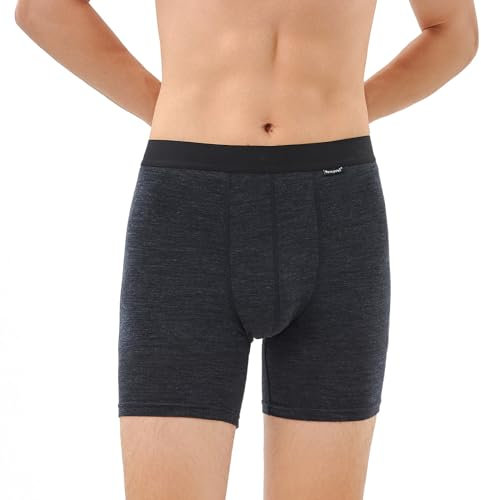 Merino Protect Caleçons en Laine Mérinos Hommes Résistant Aux Odeurs Calson Évacuation de l'humidité sous-Vêtements pour Les Randonnées Longs Vols