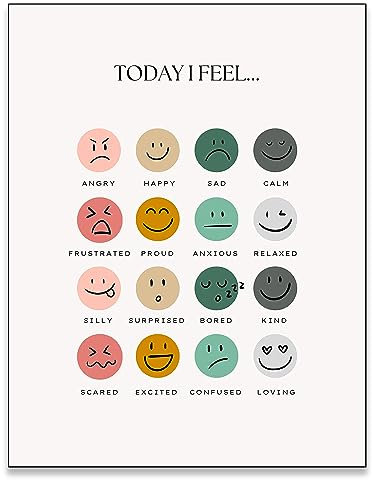 Gefühle Poster für Kinder - Psychische Gesundheit, 'Calm Down Corner Classroom' - Dekorationen für Vorschullehrer, Klassenzimmer, 61 x 40,6 cm, Ungerahmt