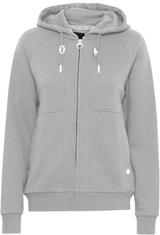 OXMO OXAndie Damen Sweatjacke Kapuzenjacke Hoodie mit Kapuze Regular Fit, Farbe: Limestone (164702), Größe: XL