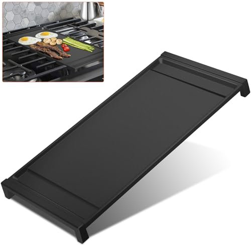 Verbesserter WB31X24738 Grillersatz für GE-Gerät, Gasbereichszentrum, 24,9 cm, kompatibel mit GE-Herdteilen, Aluminium mit lebensmittelechter Antihaft-Kochfeldplatte, flach