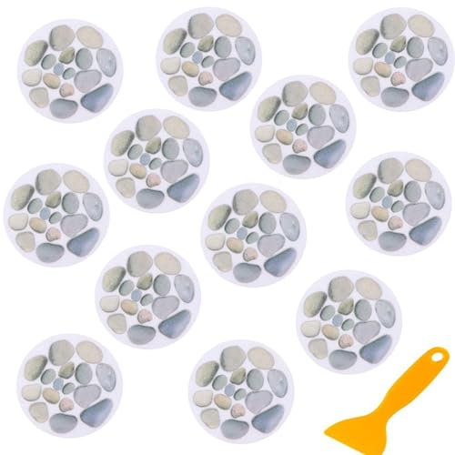 LWZko 12 pièces Adesivi per Vasca da Bagno, Adesivi Rotondi per Vasca Bagno, Antiscivolo Doccia Bambini Adesivi, Adesivi per Vasca Antiscivolo, Adesivi Antiscivolo per Vasca da Bagno per Il Bagno