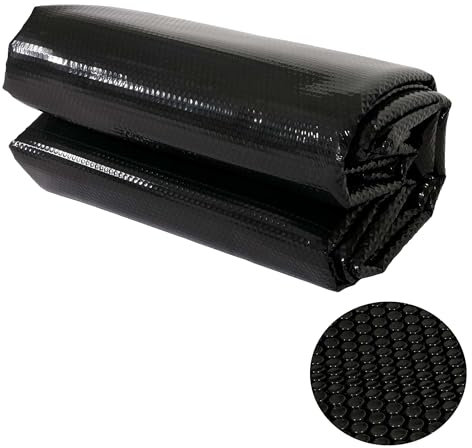 Pool-Abdeckung Wärmeplane Abdeckplane Solarplane Solarabdeckung, Stärke: 400 µm - rund 3,66m schwarz