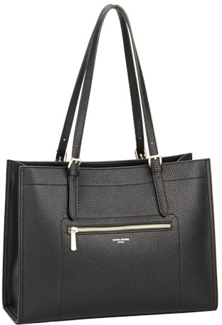 David Jones - Sac Cabas Femme - Sac porté épaule - Grand Cabas - Taille Grande - Simili Cuir PU - Cours Lycée Travail Bureau Fille Mode Classique Tendance - Shoulder Bag - Taille A4