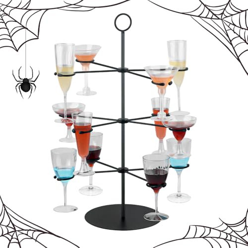 Cocktail-Baumständer für Partys, Brunchs, 3 Etagen, 12 Halter, Getränketurm, Weinglashalter, Champagnerturm, Martinis-Baum, Weingläser, Margarita-Turm, Getränkeständer für Mimosen, Bars, Partys,