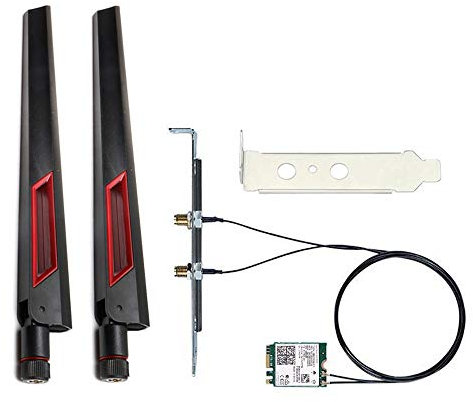Teday 3000Mbps Dual Band Wi-Fi 6 Intel AX200 Gig+ Desktop Kit Bluetooth 5.1 for M.2 2230 Key E Wireless Adapter AX200NGW NGFF Network Card, 10dBi High Gain Antennas