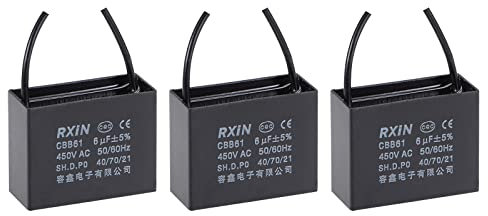 3 Stück Deckenventilator-Kondensator CBB61, metallisierter Polypropylen-Folienkondensator, ideal for Ventilatoren, Pumpen, Motoren, laufend