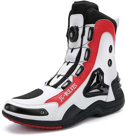 CZPLG Leichte Motorradstiefel Männer, wasserdichte Kampfstiefel, Wanderschuhe im Freien für Männer, wasserdichte militärische und taktische Stiefel(Color:White,Size:37 EU)