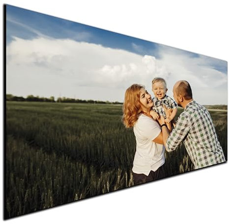 DARO Design - 40x60 cm Mein Foto auf Leinwand Hochdichte Faserplatte HDF 6mm, Schwarze Kanten, Fester Wandhaken - Als Hochzeitsgeschenk, für Baby Bilder und Familien Fotos und andere besondere Momente