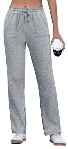 Uniexcosm Pantalon De Sport Long en Coton Pantalons pour Femme Pantalon Jogging Femme Pantalon De Survêtement d'hiver Gris Clair M