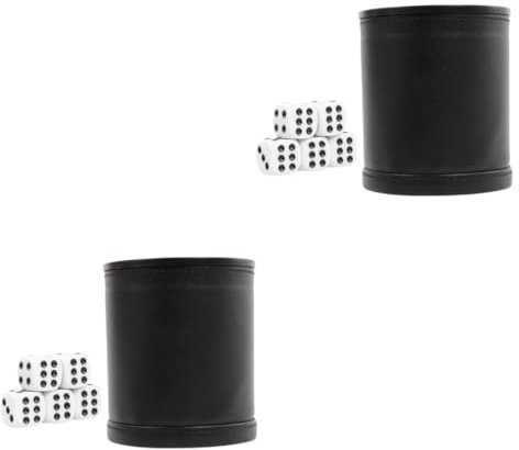 BESTonZON 2 Sätze Würfelbecher Würfelbecher-Shaker mit Deckel Würfelspiel im Freien rote Pokalgruppe Toys für swor Black