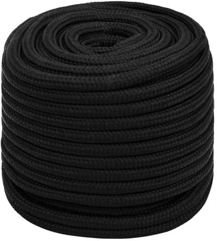 Gecheer Corde de Travail Noir 16 mm 25 m Polyester, Corde en Polypropylène pour Utilisation Générale Autour de Maison, Jardin et l'atelier