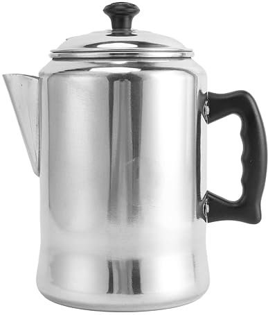 Aladeno 3L Perkolator-Kaffeekanne, 25,9 x 16 cm, Aluminium-Kaffeemaschine, V-förmiger uf, schnelle Wärmeleitung, Camping-Kaffeekanne, Kaffeekanne mit Griffen und Deckeln für
