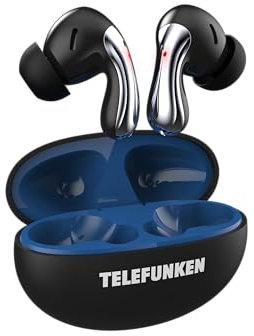 TELEFUNKEN Spark ONE Bluetooth In-Ear Kopfhörer | Ladecase, 10 mm Treiber, 20 h Gesamt-Akku AAC, Mikrofon, IPX4 Spritzwasserschutz, Touch-Steuerung, klarer Sound