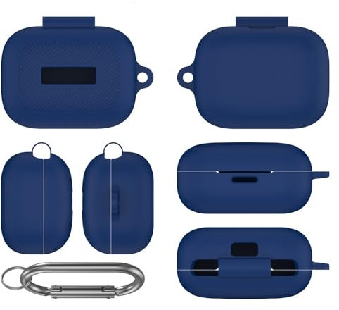 Silicone Case Cover for EarFun Air Pro4,Earbuds Protective Case Sleeve with Carabiner,Shockproof Skin Full Protection Cover for EarFun Air Pro4 (blue)