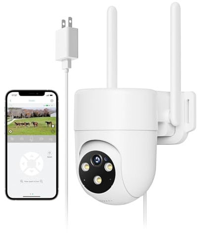 PESAIR Telecamera di sorveglianza 4G LTE per esterni, con scheda SIM, 2K 360° PTZ IP per esterni, riconoscimento personale AI e audio a 2 vie, impermeabile IP66