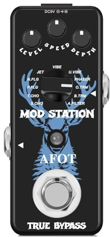 Mini Modulation Pedal 11 Modulation Modes with Chorus Flanger Tremolo Phaser Vibrato Rotary Liquid Autowah Stutter Ring Low Bit,Multi Digital Guitar Pedals