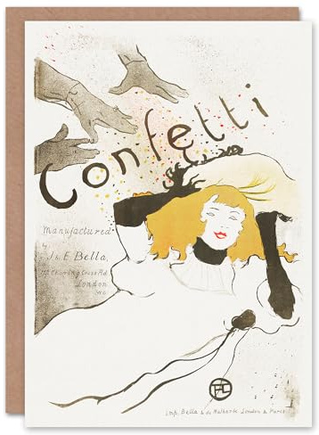 Artery8 Toulouse Lautrec Art Card Confetti Vintage French Advert