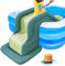 Toboggan aquatique gonflable en plein air pour piscine - Design anti-pointe - Avec rails gonflables - Pour l'été - Pour le jardin, la piscine pour - Toboggan de jeu pour piscines gonflées et