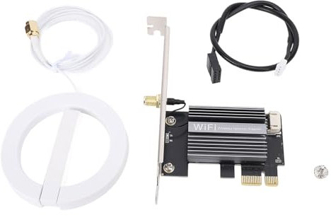 Annadue Scheda PCIE WiFi 6E 4174MBPS con Bluetooth 5.2, Adattatore Wireless Tri-Band 2.4/5/6GHz per PC Desktop, per0/11 per Linux (Antenna del cavo di estensione)
