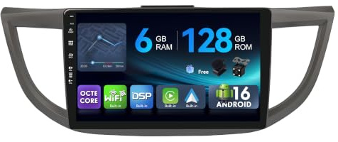 MSD 6G+128G Octa-Core - 10.1 Pulgada Autoradio Pour Honda CRV (2012-2016) | Android 15 GPS Navi Radio | CarPlay Android Auto Dab 4G Dual-Band WLAN Volante DSP | Cámara Mic | 2 DIN