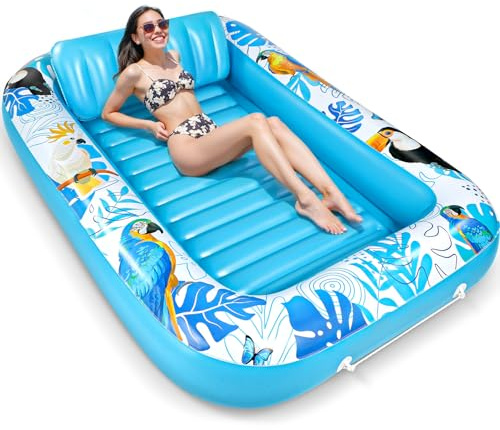 LUVTOY Materassino Mare Piscina - Blu Materassino Gonfiabile Mare - Poltrona Gonfiabili Piscina - Materassino Gonfiabile Mare - Cuscino Poltrona Amaca Gonfiabile Mare Adulti Bambini