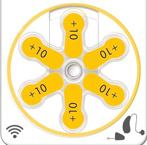 Siemens Signia Hearing Aid Batteries Type 10 (PR70, Yellow) - Pack of 120 (20 x 6) - Zinc-Air Batteries 1.4 V - Extra Long Runtime & Reliable Performance - Original Siemens Quality
