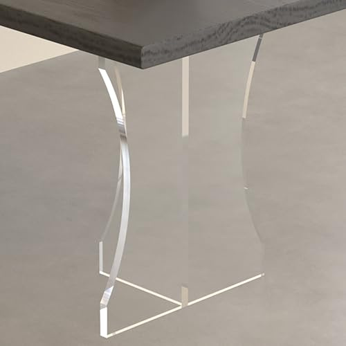 CMYAOYC Pieds de Table Acrylique pour Îlot Cuisine & Table à Manger 50x72cm Transparent/Noir, Charge Max 400kg, Base Meuble pour Comptoir/Bureau/Restaurant(Clear)
