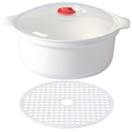 Cuiseur de pommes de terre pour micro-ondes – Récipient en polypropylène de qualité alimentaire | Bol polyvalent de 25 cm pour chauffer rapidement les pommes de terre, légumes, brocoli, spaghettis et