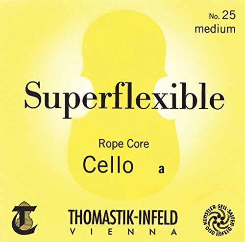 Thomastik 641429 Saiten für Cello Superflexible Seilkern, Satz 4/4 stark Chrom