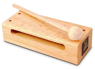 Latin Percussion Blocks Aspire Wood LPA210 klein | Holzblock klein mit Schlägel, mehrere Befestigungslöcher
