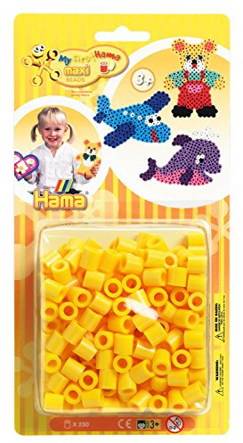 Hama 8603 - Maxi Bügelperlen Maxiperlen, ca. 250 Perlen, gelb