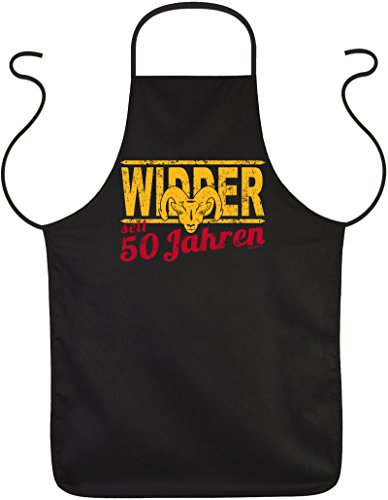 Goodman Design Lustige Grillschürze zum 50.Geburtstag : 50 / Widder - Sternzeichen Kochschürze