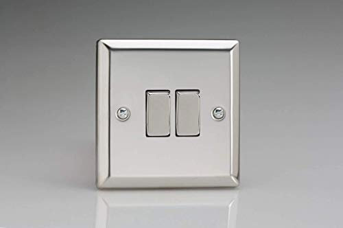 Varilight 2-Gang 10A Intermediate Rocker Switch Mirror Chrome XC77D