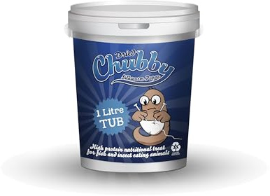 Chubby Mealworms Dried Silkworm Pupae (1Litre), Dried Silkworm for Wild Birds, Koi Fish, Reptiles, Turtles & Other Animals, High Protein Koi Food