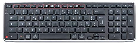 Contour Balance Keyboard | Wireless keyboard with USB Receiver | UK Layout | Super Slim | Numeric Keypad + Media Keys | Home and Office | For Windows and Mac