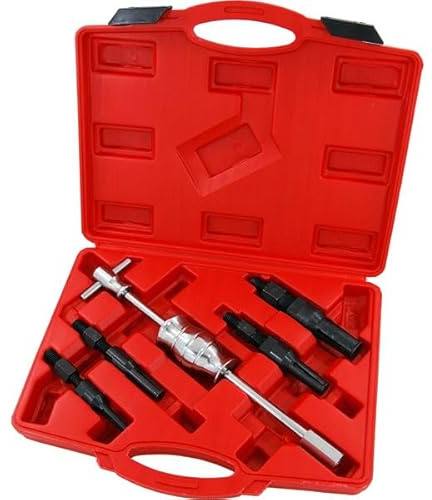 Neilsen CT3245-5pc Bearing Puller Set with Slide Hammer, Internal Extractor Collets 11–32mm, Ideal for Removing Bearings and Bushes in Confined Spaces