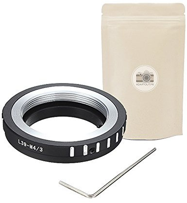 L39 M4/3 - Anello adattatore per obiettivo L39 (M39 LTM) verso corpo macchina Micro 4:3-100% in metallo - Messa a fuoco infinito conservata - Adaptout marca francese