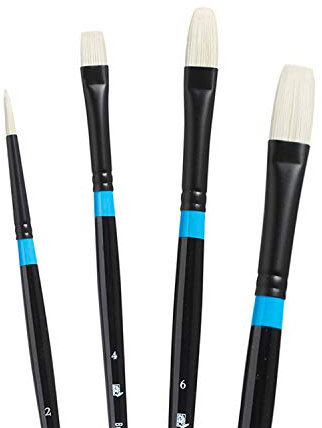 Princeton Aspen Fine Art Acrylic Brushes, Synthetic Bristle, 4 Piece Brush Set, Long Handle, Ideal for Professionals & Students