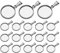 Milisten 20Pcs Anhänger Tabletts Kit Runde Lünette Rohlinge Tabletts Anhänger Cabochon Einstellungen für DIY Handwerk Foto Schmuck Machen Silber 30Mm