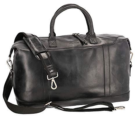 Solo Pelle - Premium Weekender Reisetasche, Sporttasche & Handgepäck aus Leder - Model: Julian (Schwarz)