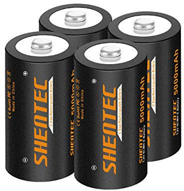 4PCS Shentec lr14 Pile Rechargeable C Piles Batteries Rechargeables 1.2V 5000mAh Ni-MH C Rechargeables Batteries Type C Baby 1200 Cycles